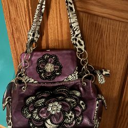 Purple Glamorous Purse and Wallet 