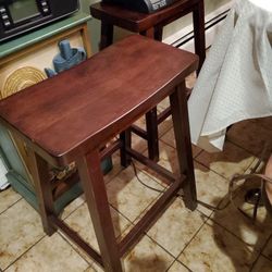 Wood Stool Seats Set Of 2 Excellent