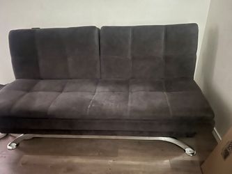 Gray Microfiber Futon Sofa Bed