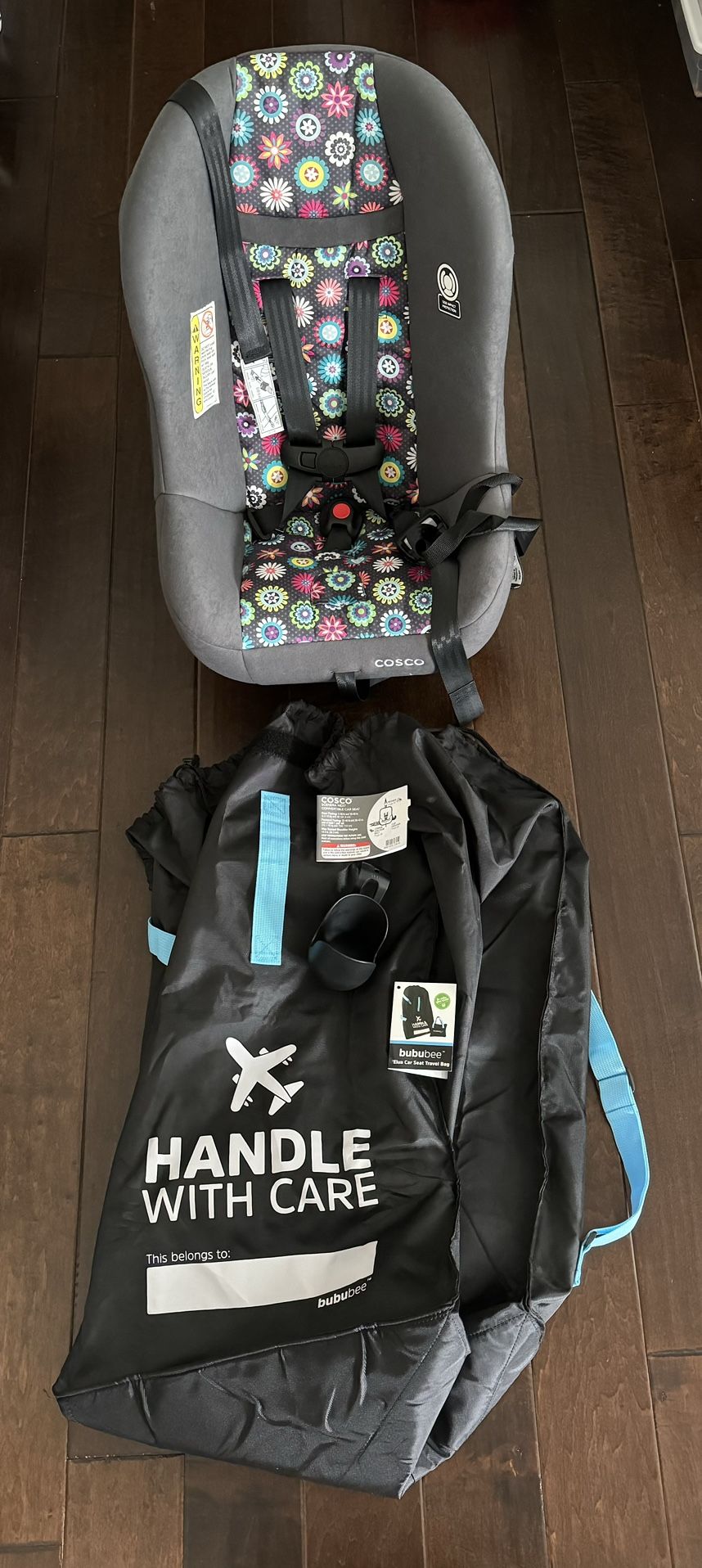 COSCO Scenera Next Convertible Car Seat & Bububee Elua Car Seat Travel Bag