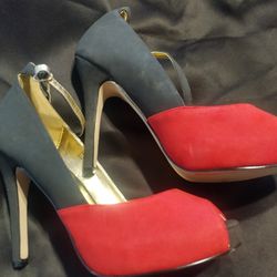 ShoeDazzle High Heels Black And Red Size 8 And 1/2 Women