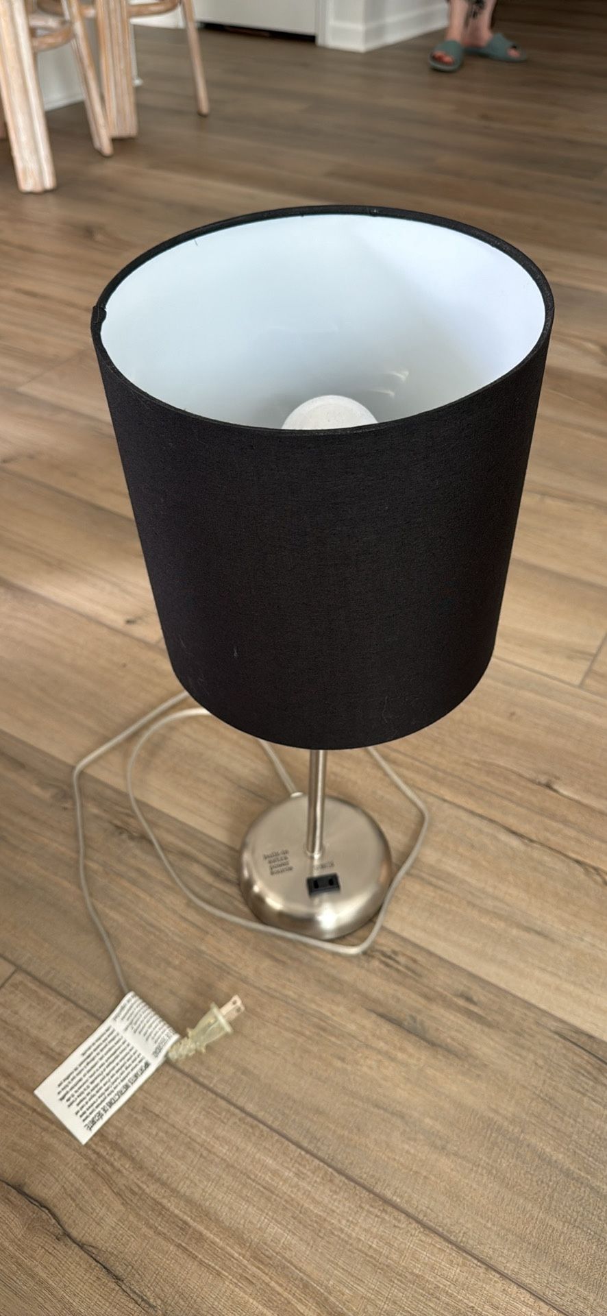 Silver Lamp + Black Shade