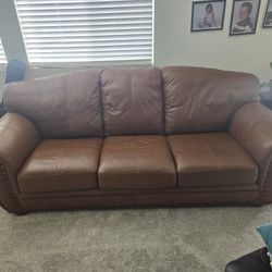 Leather Sofa and Chair