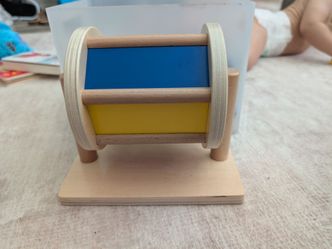 Baby wood spinner toy