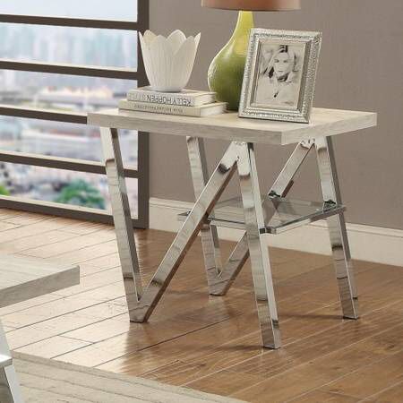 Unique End Table with small Glass Shelf! Brand New! Lowest Prices!