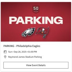 Philadelphia Eagles vs Tampa Bay Buccaneers Parking Pass