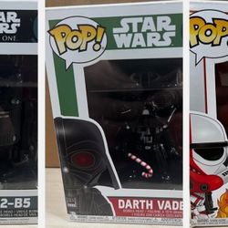 Funko pops Stars Wars - C2 B5 147, Darth Vader 279, Incinerator StarTrooper 350