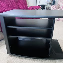 Sleek Black Multi-Purpose Media Stand / Side Table – Adjustable Shelves