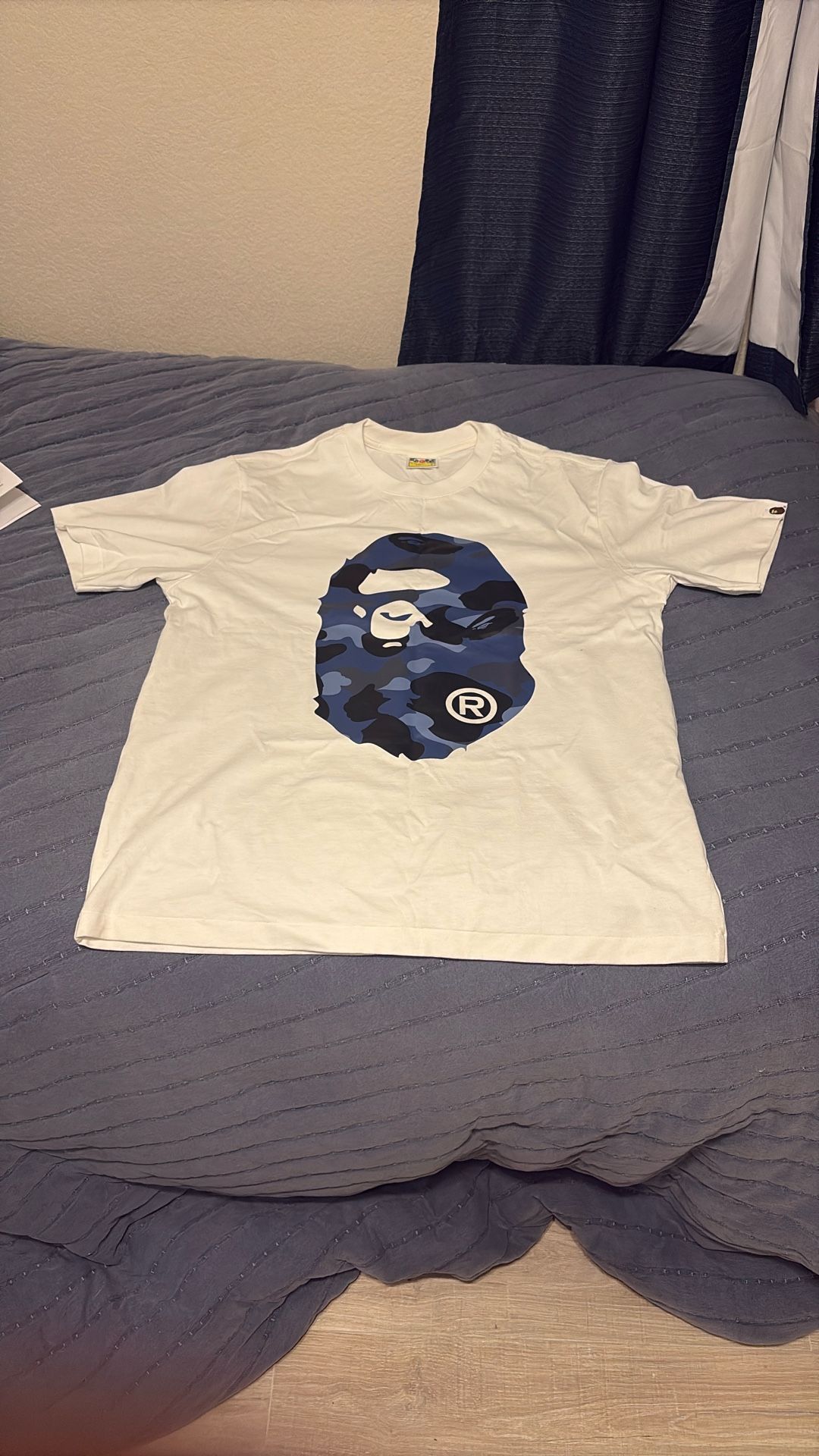 Blue Logo Bape Shirt Size Men’s Large