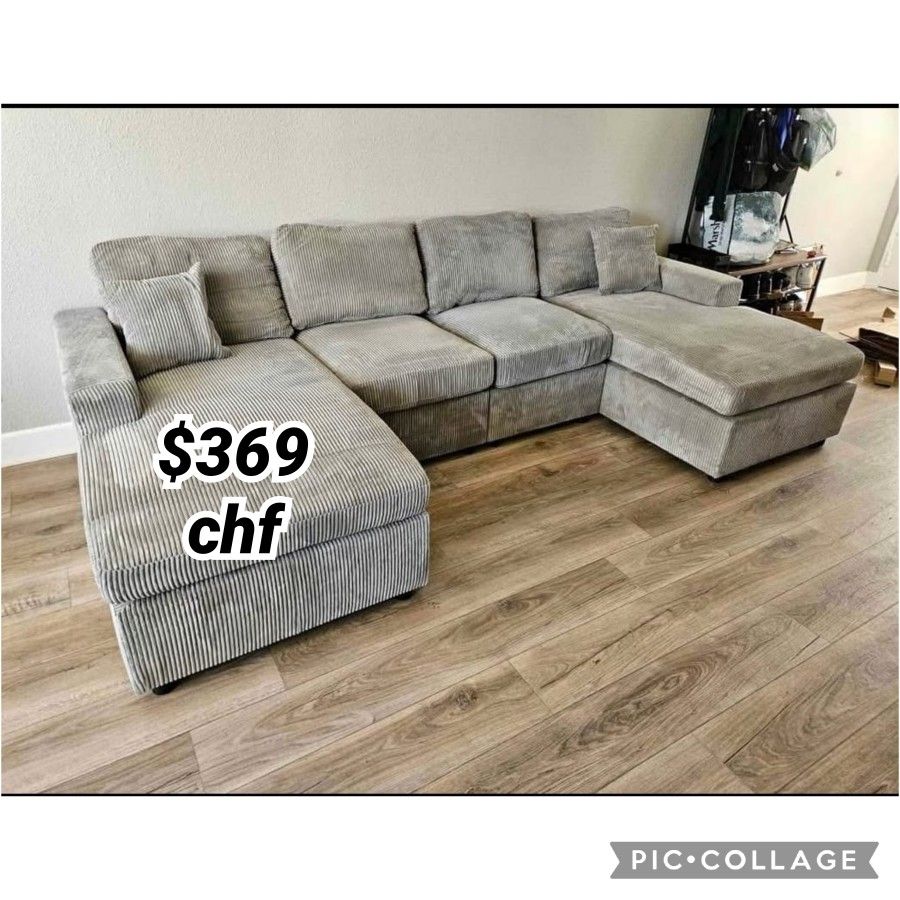 Corduroy Double Chaise Sectional Sofa  // October Sale !