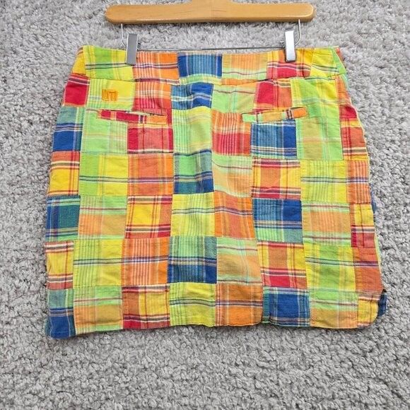 Loudmouth Skort Women 12 Plaid Golf Skirt Shorts Colorful Preppy Bright Summer
