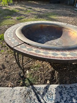 Mosaic Tile Outdoor Fire Pit Table