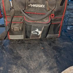 Husky 16 in. Large Mouth Tool Bag with Tool Wall 