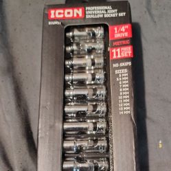 Icon Professional Universal Joint Shallow Socket Set (Metric)