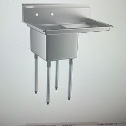 1 Compartment Sink Stainless Steel With Drain board