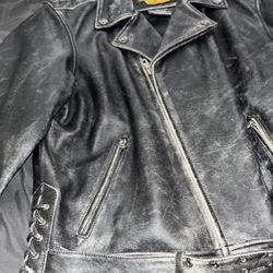 Harley Davidson Distressed Biker Jacket  XL