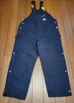 Carhartt 48x30 R41-DNY Mens Bib Overalls Navy Blue Quilted Lined / NEW