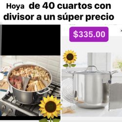 Olla Tamalera Vaporera 40qt Nuevo Divisor Y Parrilla $335.00 Especial Capacidad Para 120 Tamales Birria Pozole Menudo Barbacoa Princess House 