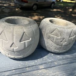 Made By Hand Concrete Pumpkin Planters