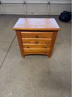 Solid Wood 3 Drawer Nightstand Medium Ash Finish – Vintage Rustic Refinish Project