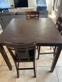 Dark Brown Counter Height Dining Table with Chairs