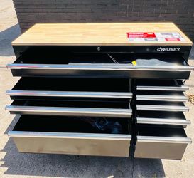 HUSKY 52 in. W x 20 in. D Standard Duty Black Mobile Workbench