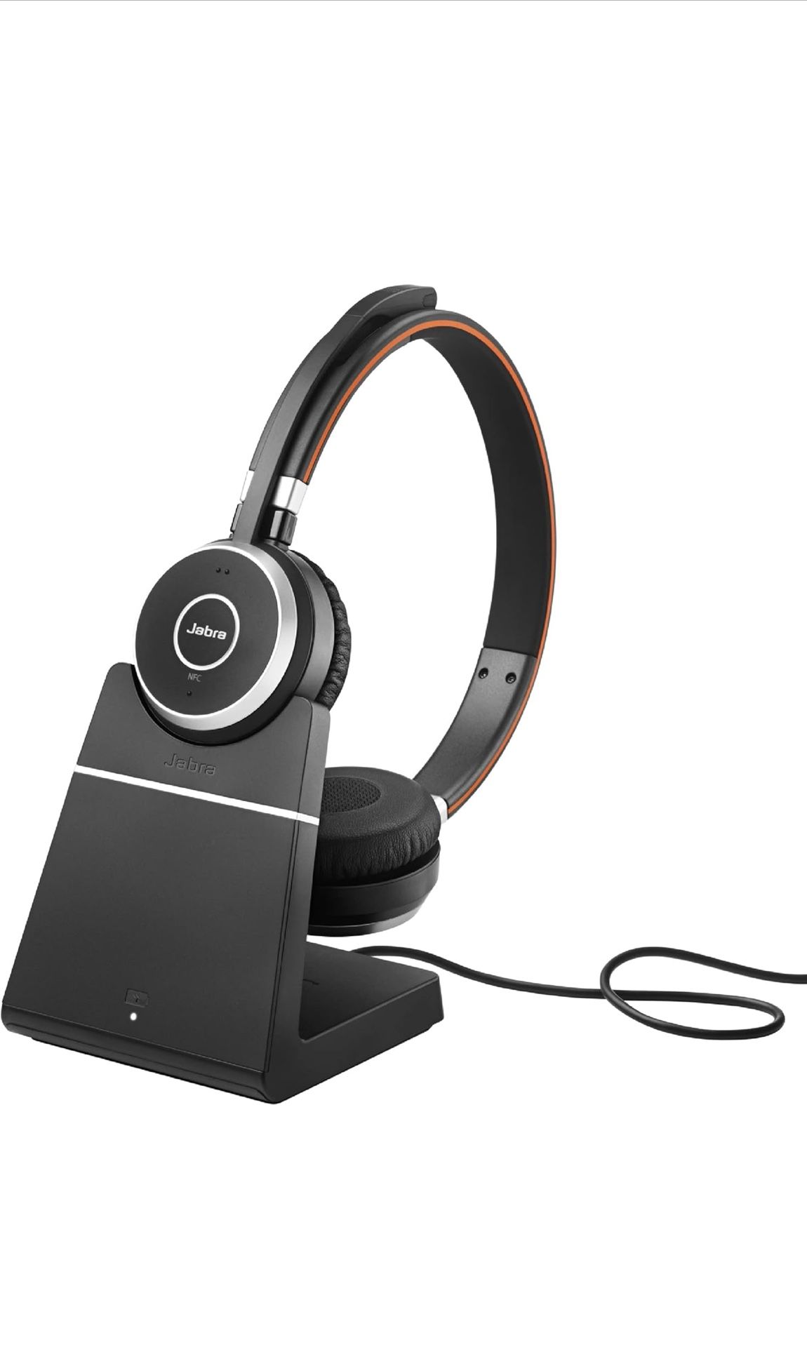 Jabra Evolve 65 SE Stereo Wireless Headset - Bluetooth Headset with Noise-Cancelling Microphone, Long-Lasting Battery, and Charging Stand - MS Teams C