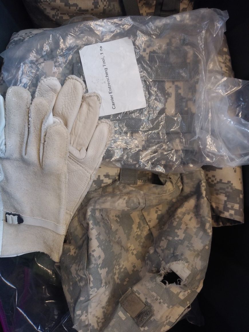 Military items jackets combat shirt goggles