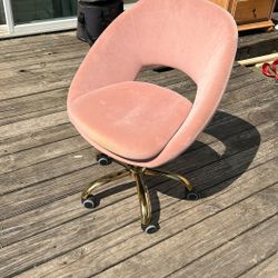 Pink Velvet Computer Chair 