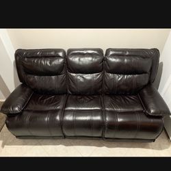 RC WILLY RECLINING ELECTRIC LEATHER BLACKBERRY COUCH