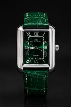 MC Montres Carlo Le Rêve Green Dial Rectangular Dress Watch
