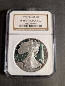 1996 P Eagle PF 69 Ultra Cameo Silver Coin