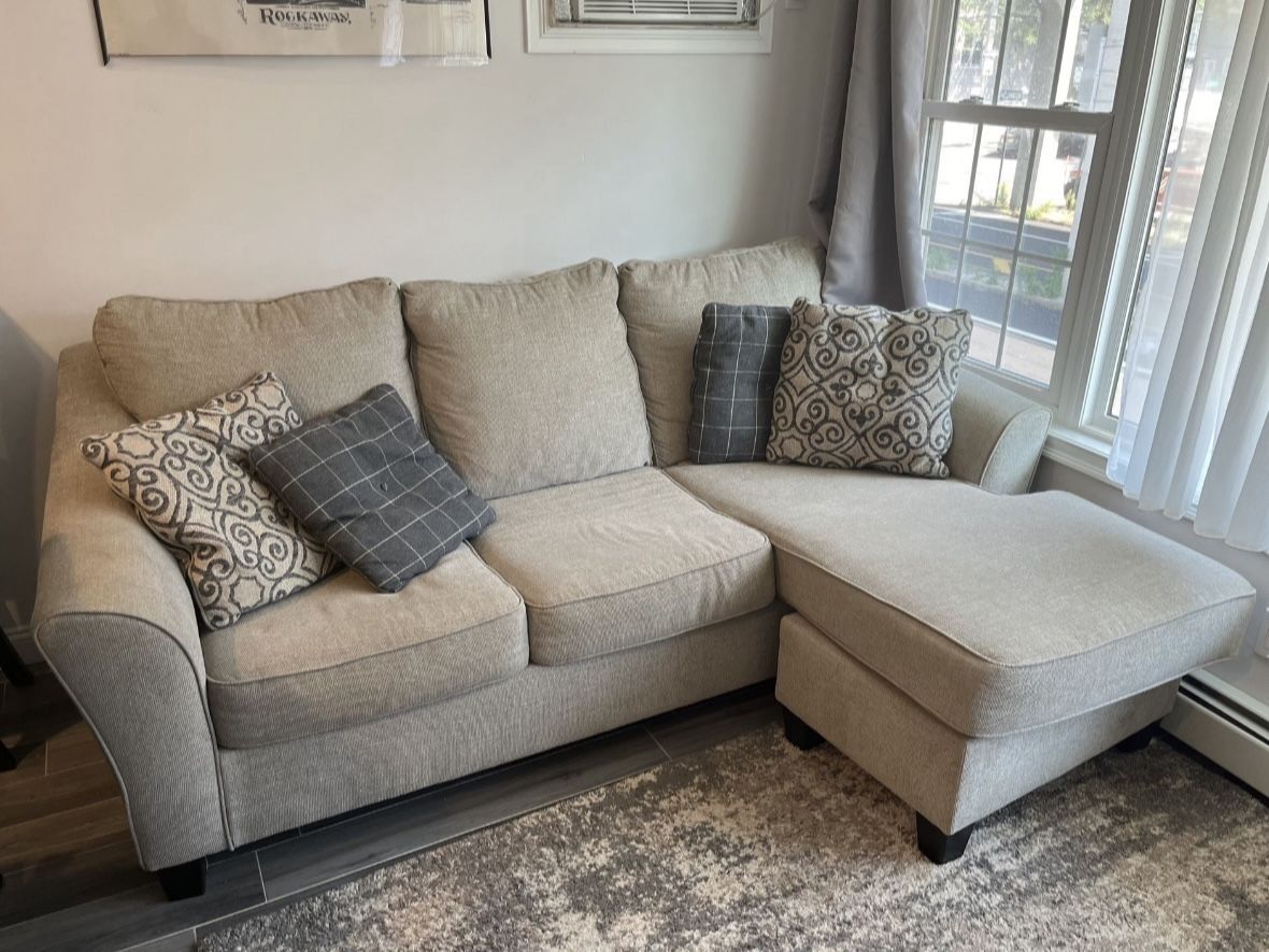 Modern Light Gray 92" Sectional Sofa with Reversible Chaise from Ashley Furniture