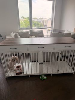 Dog cage tv stand