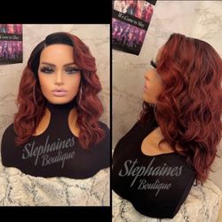 Human Hair Blended Lace Front Wig 