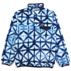 Patagonia Women’s Blue Tie Dye Exclusive Synchilla Snap T Fleece Size Medium