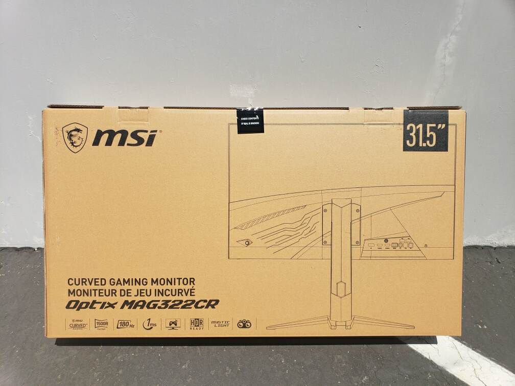 MSI 32” curved gaming monitor MAG322CR Full HD resolution 1920x1080, LED, 180hz, 1ms, Free sync technology, RGB led lights