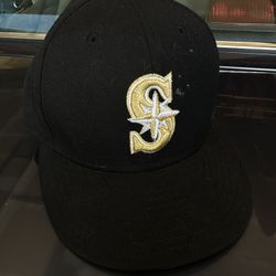 Seattle Mariners MLB Baseball Cap, Black Gold 7 3/8