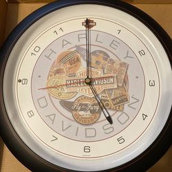 Harley Davidson motorcycle vintage clock