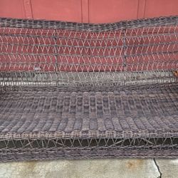 ALFRESCO HOME Dark Brown Wicker Patio Sofa 84”