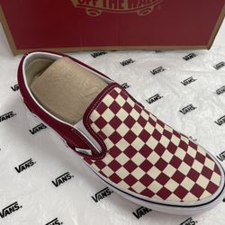 Vans Classic Slip On Shoes (Rumba Red / White)