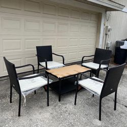 Patio Furniture Outdoor Wicker Chairs And Coffee Table