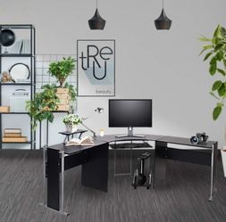 COMPUTER DESK L-SHAPED. CORNER TABLE WOOD LAPTOP GAMING DESK 👉49.00 👈💥 BRAND NEW 💥