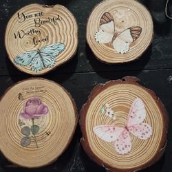 Set Of 4 Handmade Farmhouse Drink Coasters