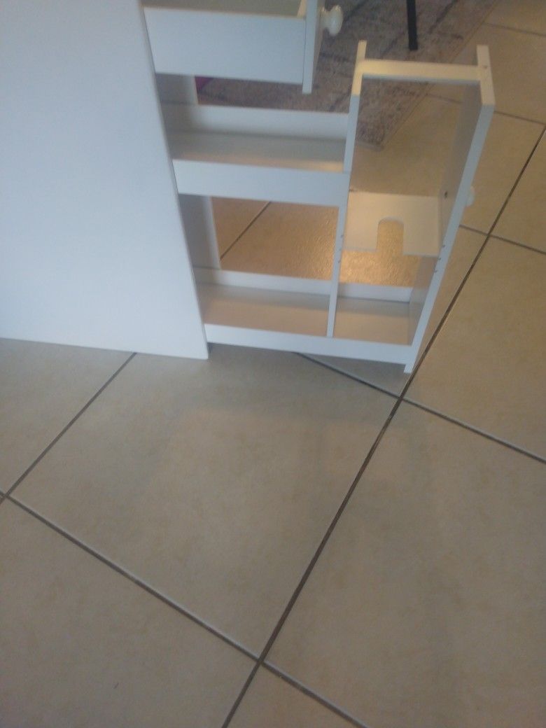 Beautiful White Bathroom Storage Cabinet