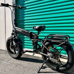 NEW!  750 Watt (900 Peak Watt)Electric Folding Bike, Power regen Tech, Fat Tire, Full Suspension(Black-OR-Army Green)PX6 Pro Paselec ⚡️