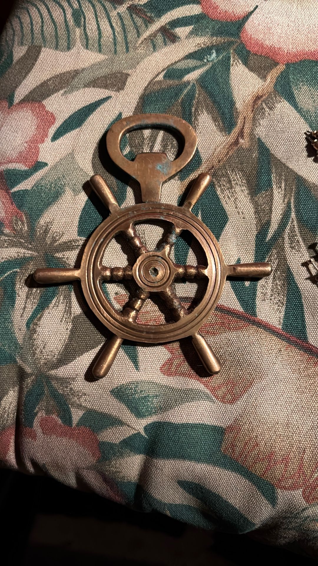 Vintage 4 1/2 “ Brass 1960’s Nautical Wheel Bottle Opener
