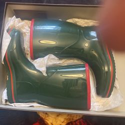 Gucci Mens Classic Rain Boots 6g Or Mens 7.5 U.s Woman’s 9