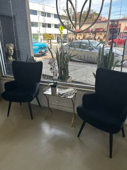 Black Accent Chairs Set of 2