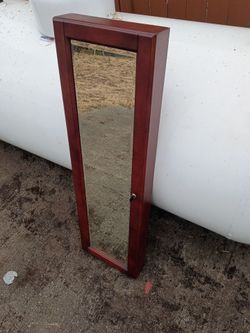 Hardwood jewelry hanging cabinet